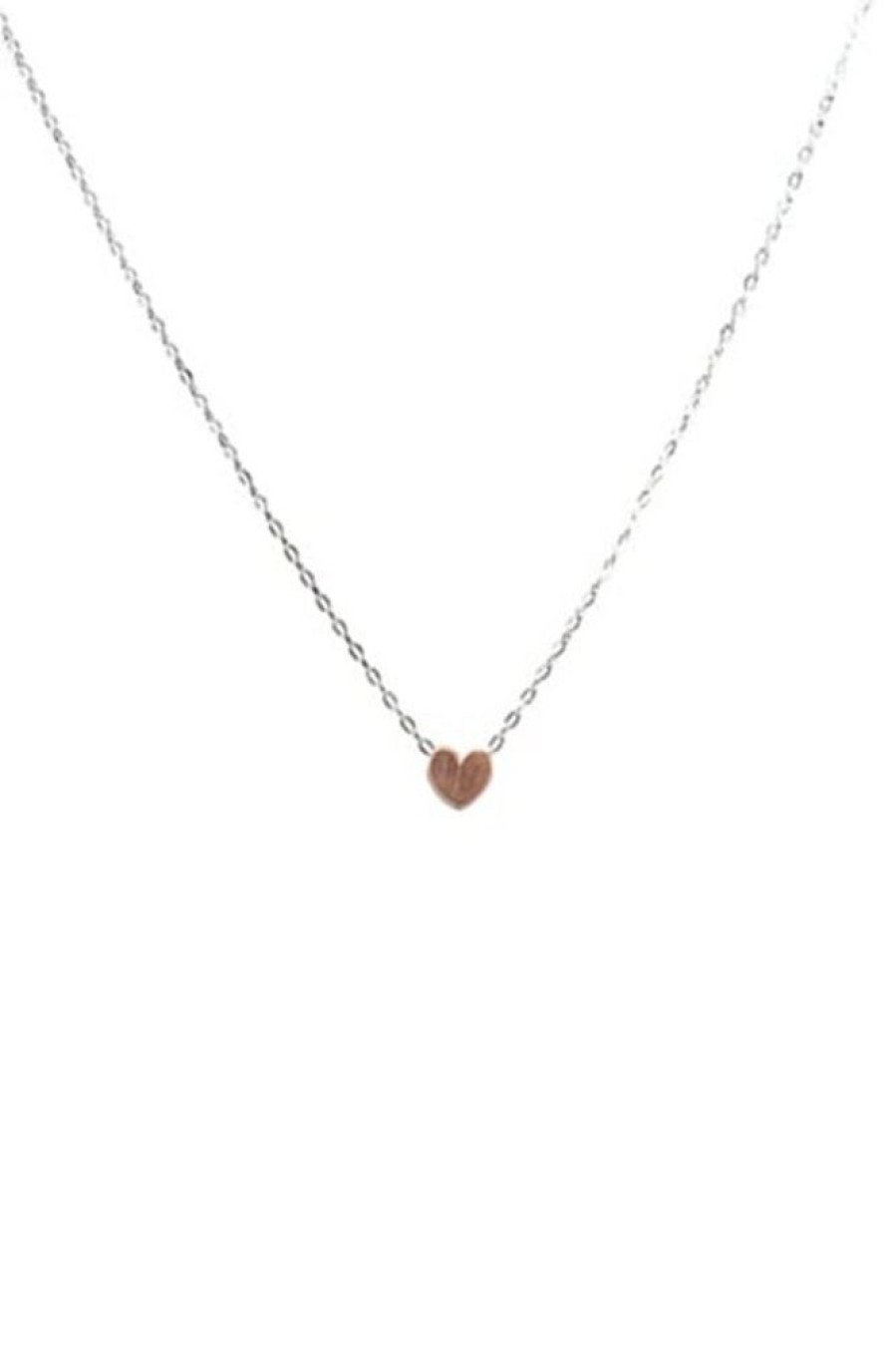 Mimi & Marge Mimi & Marge Small Heart Puff 15 Pendant In Matte Rose Gold | Accessories