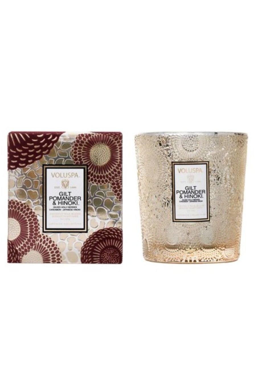 Voluspa Voluspa Classic Candle In Gilt Hinoki + Pomander | Home Decor