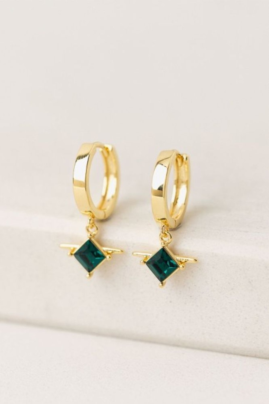 Lover's Tempo Lover'S Tempo Asta Drop Hoops In Emerald | Accessories